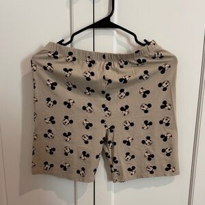 Disney Mickey Mouse Beige Bike Shorts
